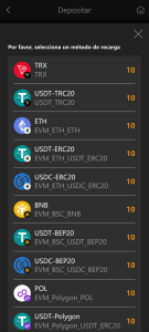 Depositar en U8fun usando USDT USDC 3